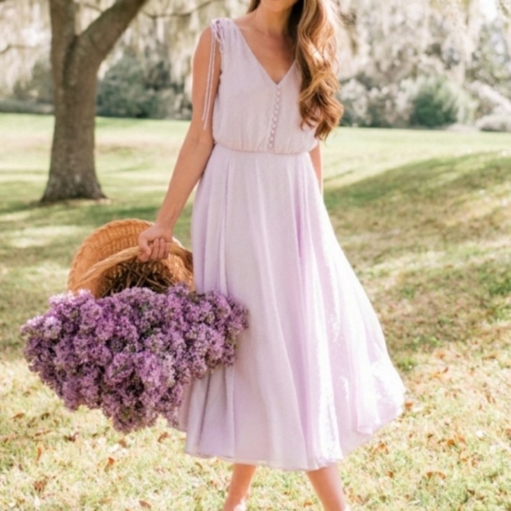 Gal Meets Glam Lavender Purple Sleeveless Hilary Dress
